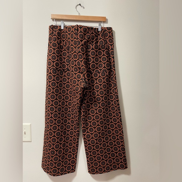 Maeve Anthropologie Colette Wide Leg High Waist Ponte Motif Cropped Pants Sz 34 - Picture 8 of 11